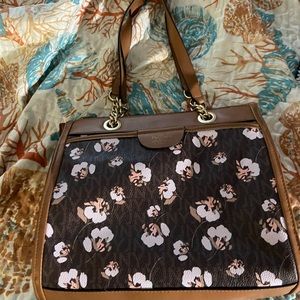 Floral brown purse
